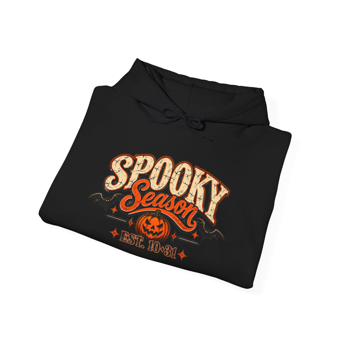 Spooky Season Halloween Hoodie – Skeleton & Pumpkin Graphic Sweatshirt