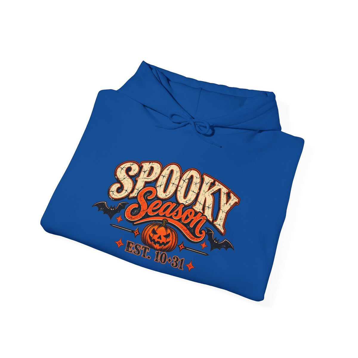 Spooky Season Halloween Hoodie – Skeleton & Pumpkin Graphic Sweatshirt