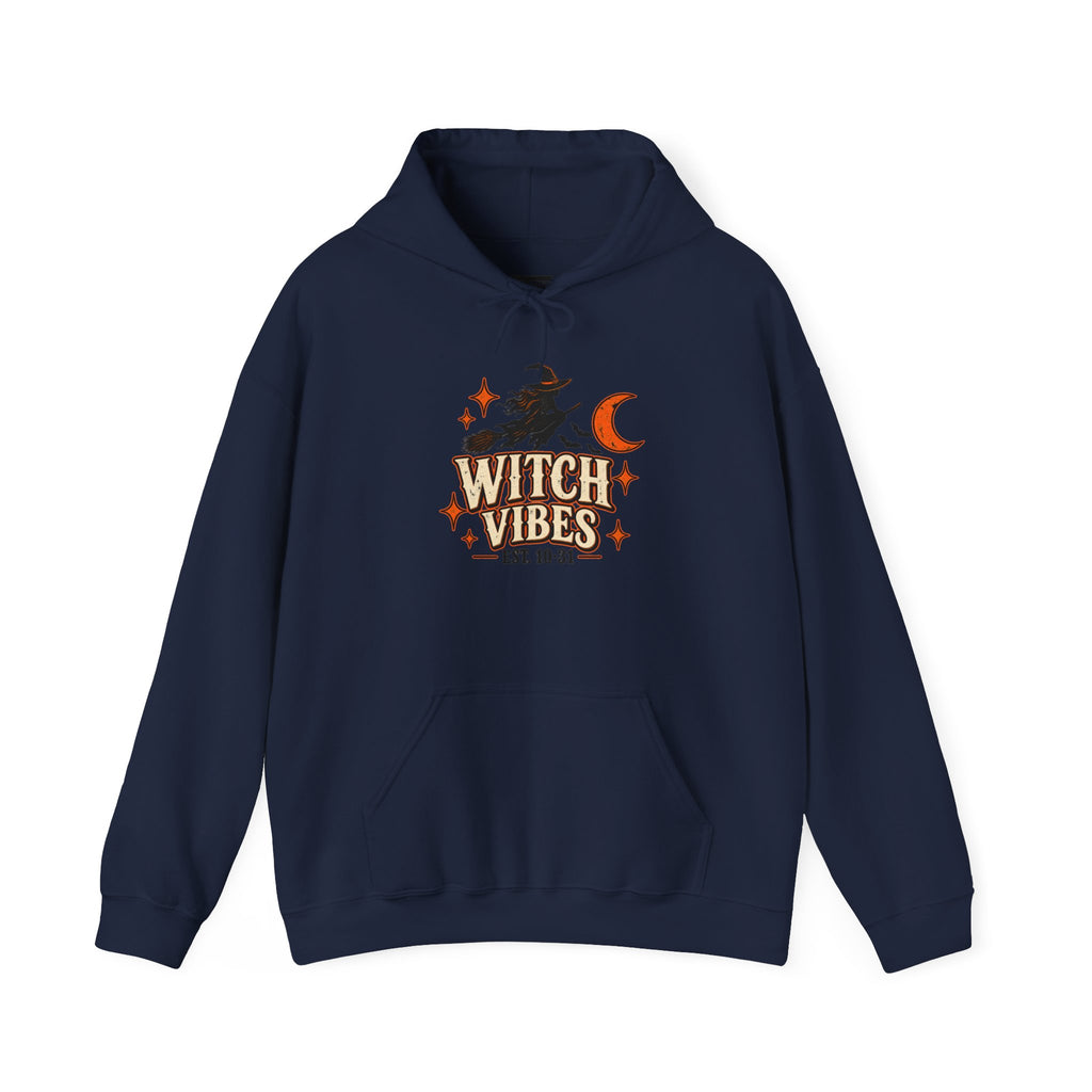 Witch Vibes Hoodie – Retro Halloween Witch Graphic Sweatshirt