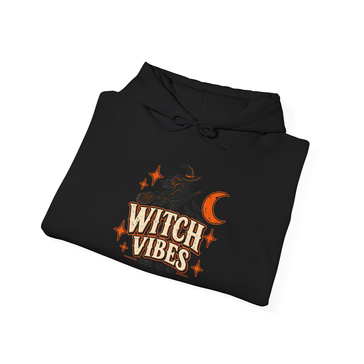 Witch Vibes Hoodie – Retro Halloween Witch Graphic Sweatshirt