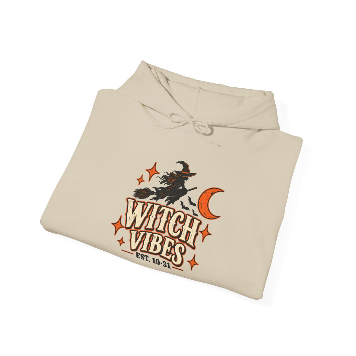 Witch Vibes Hoodie – Retro Halloween Witch Graphic Sweatshirt
