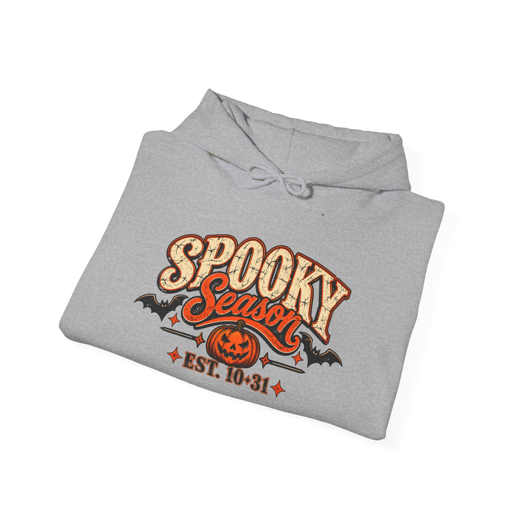 Spooky Season Halloween Hoodie – Skeleton & Pumpkin Graphic Sweatshirt
