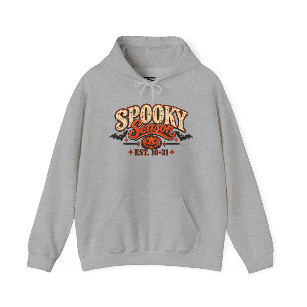 Spooky Season Halloween Hoodie – Skeleton & Pumpkin Graphic Sweatshirt