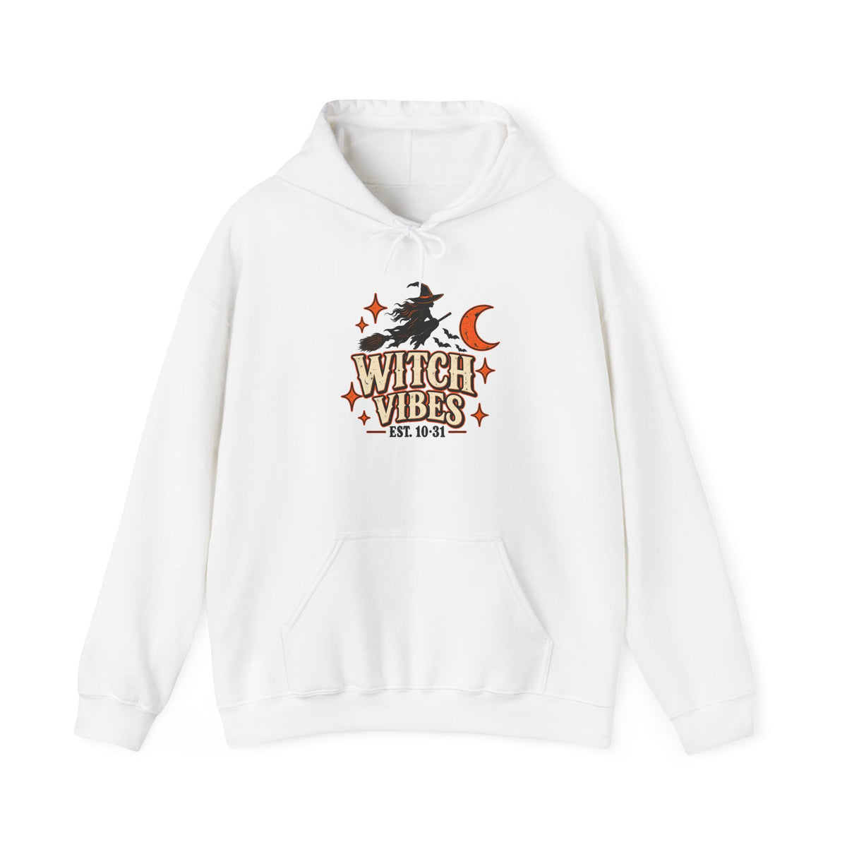 Witch Vibes Hoodie – Retro Halloween Witch Graphic Sweatshirt
