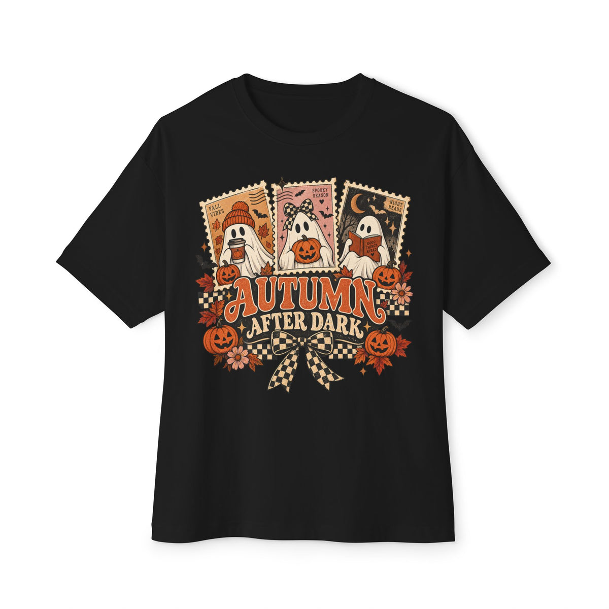 Autumn After Dark Shirt – Retro Ghost Halloween Tee, Cute Pumpkin Fall Shirt