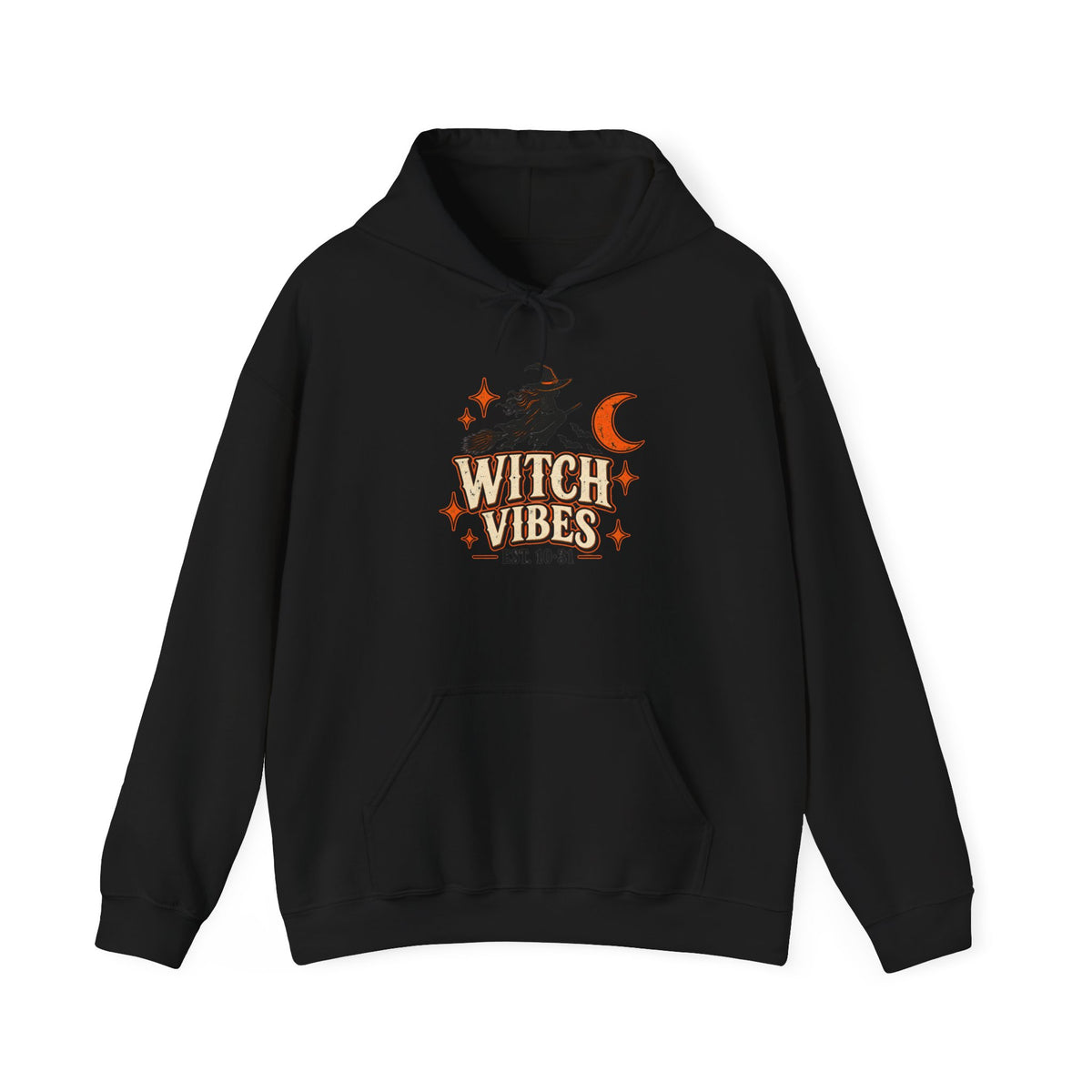 Witch Vibes Hoodie – Retro Halloween Witch Graphic Sweatshirt