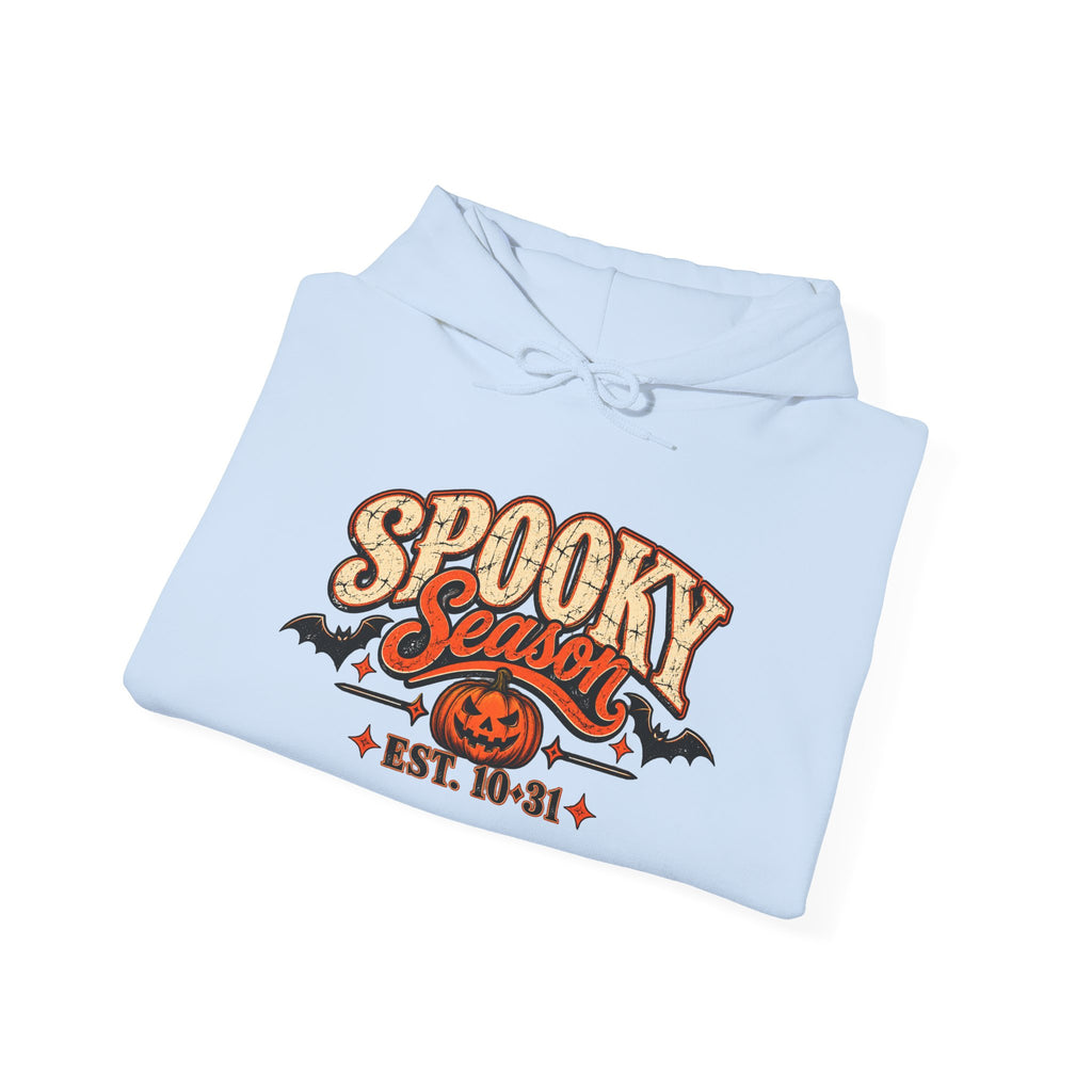 Spooky Season Halloween Hoodie – Skeleton & Pumpkin Graphic Sweatshirt
