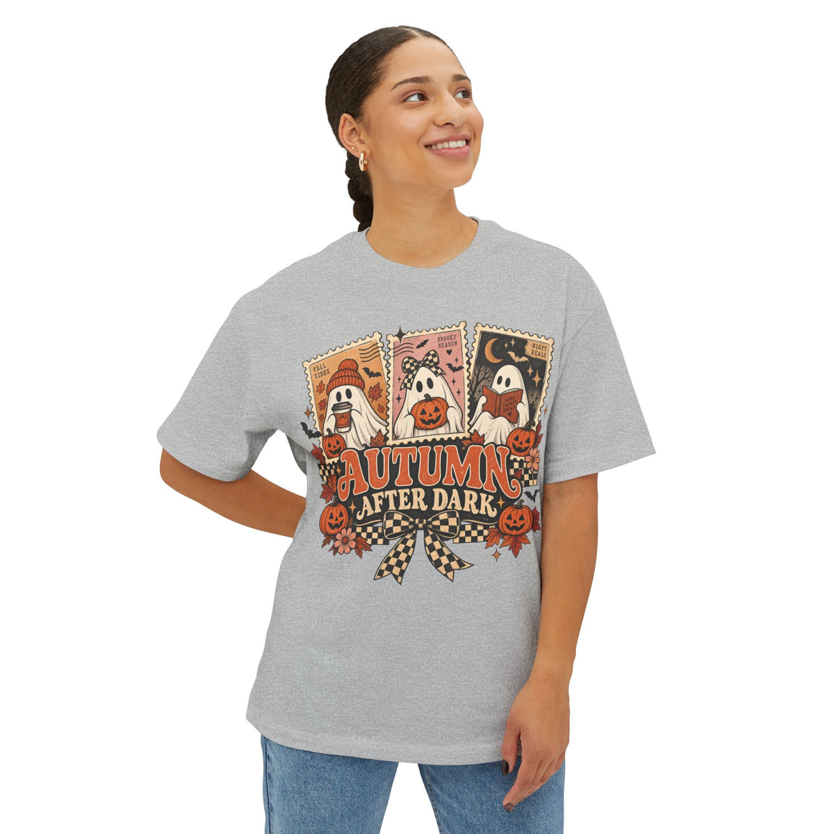 Autumn After Dark Shirt – Retro Ghost Halloween Tee, Cute Pumpkin Fall Shirt