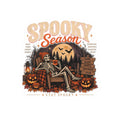 Spooky Season Sticker — Halloween Skeleton Pumpkin Kiss-Cut Decal
