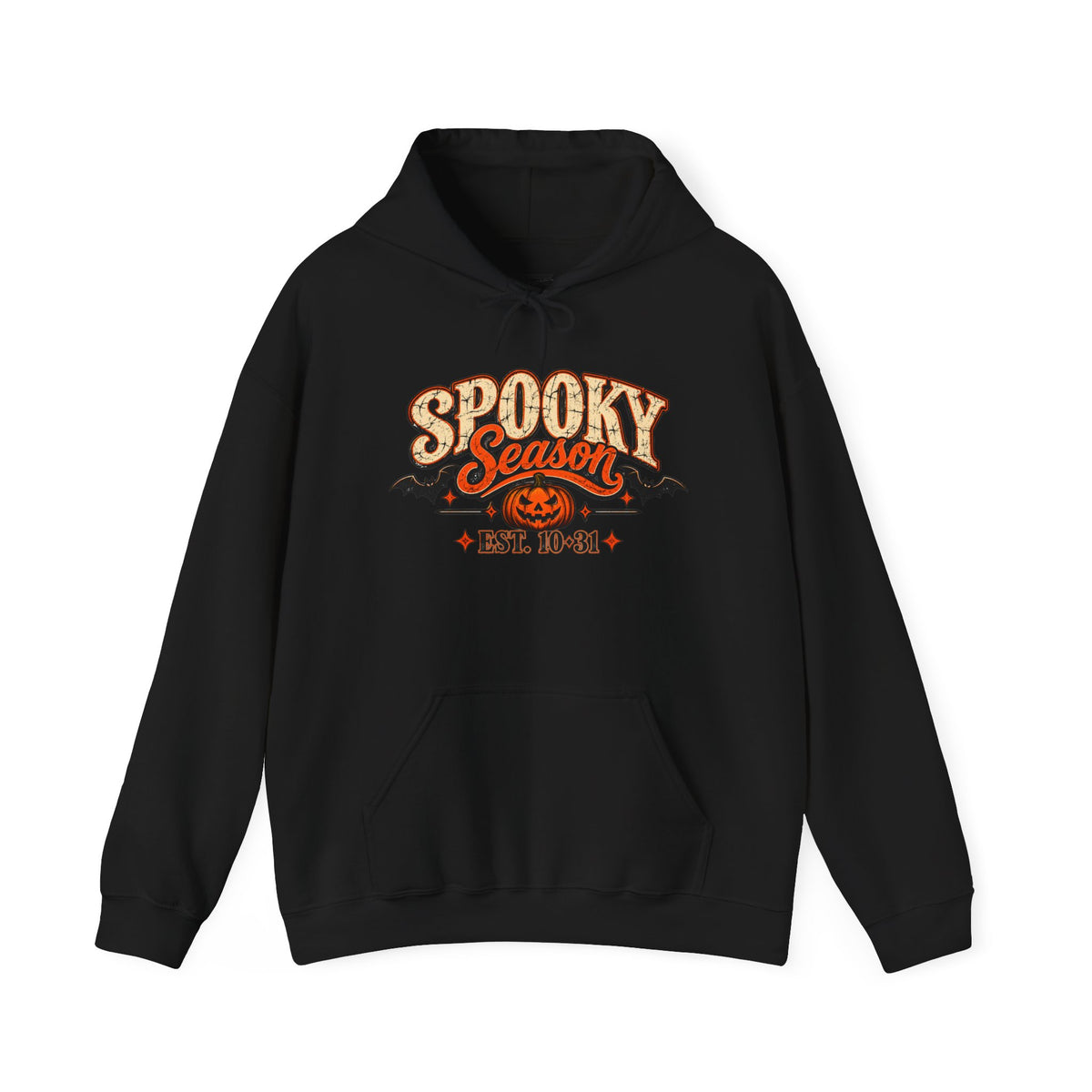 Spooky Season Halloween Hoodie – Skeleton & Pumpkin Graphic Sweatshirt