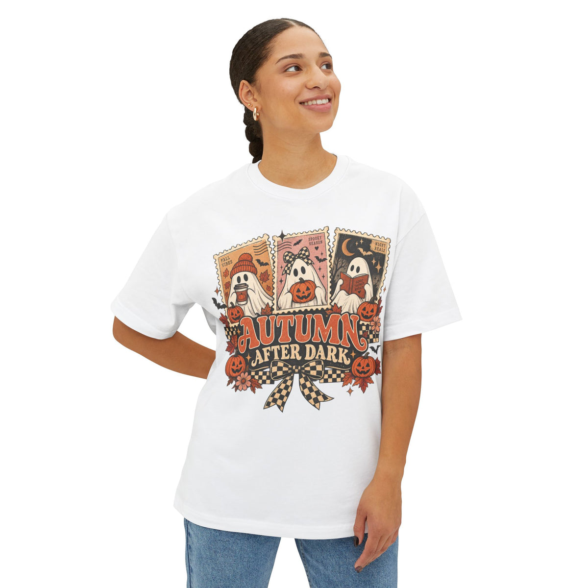 Autumn After Dark Shirt – Retro Ghost Halloween Tee, Cute Pumpkin Fall Shirt